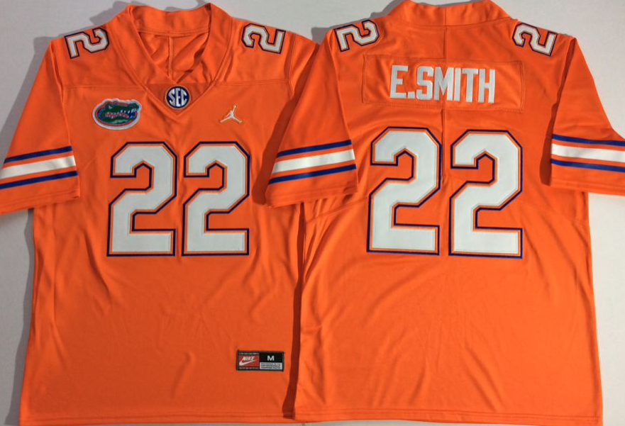 NCAA Men Jordan Florida Gators Orange #22 E.SMITH->ncaa teams->NCAA Jersey